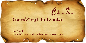 Cserényi Krizanta névjegykártya